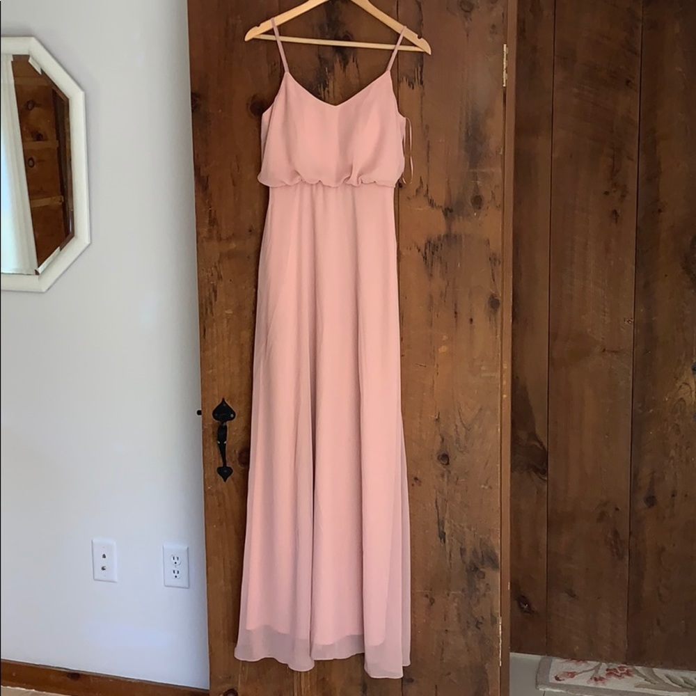 Birds Grey Bridesmaid Dress in Rose Quartz